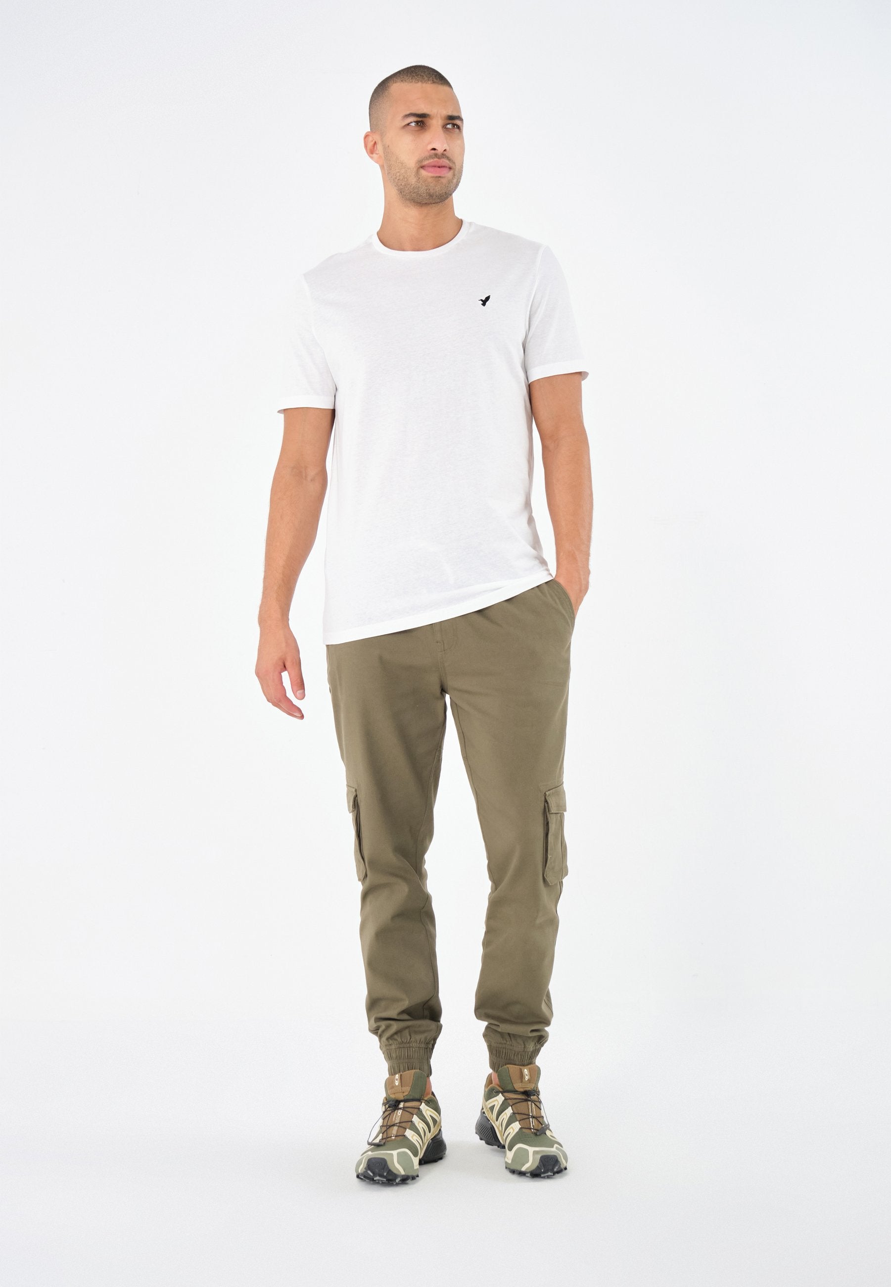 Pier One UNISEX 5 PACK - Basic T-shirt - White/brown/dark Blue