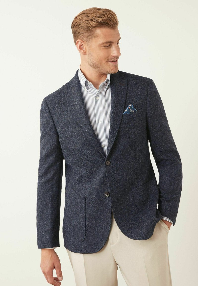 Next SIGNATURE MOONS BRITISH TEXTURED WITH ELBOW PATCHES - Sakko - Blue