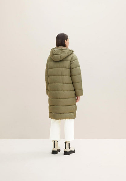 Tom Tailor PUFFER MIT KAPUZE - Wintermantel - Tree Moss Green