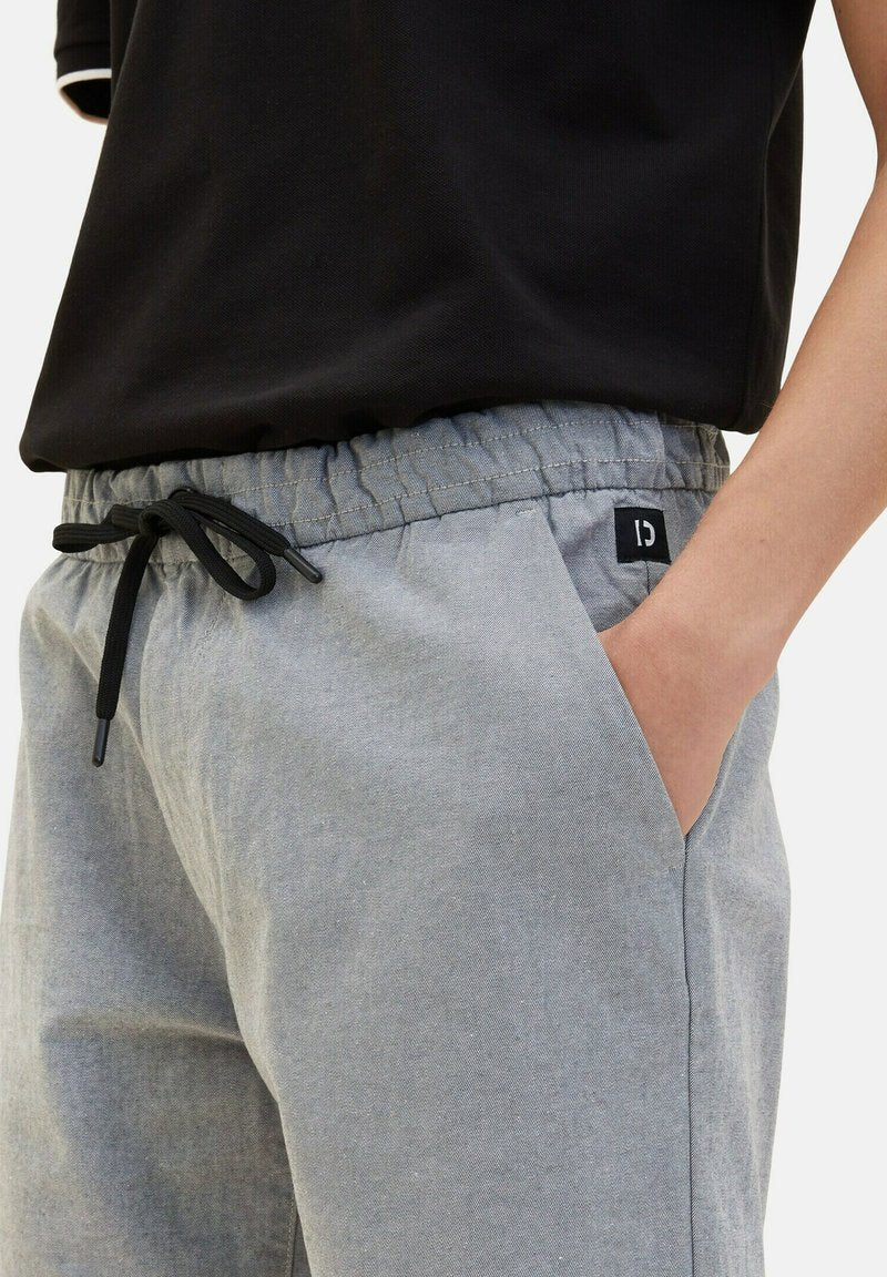 TOM TAILOR Denim Shorts - Medium Grey Yarn Dye Stripe