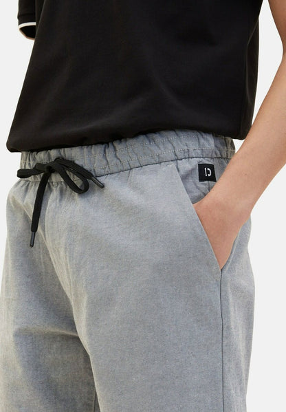 TOM TAILOR Denim Shorts - Medium Grey Yarn Dye Stripe