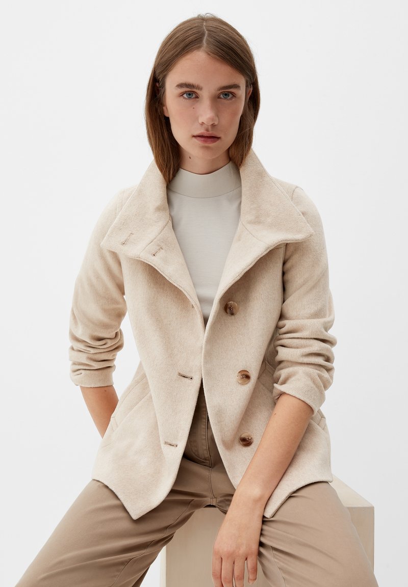 S.Oliver MIT HOHEM KRAGEN - Blazer - Beige Melange