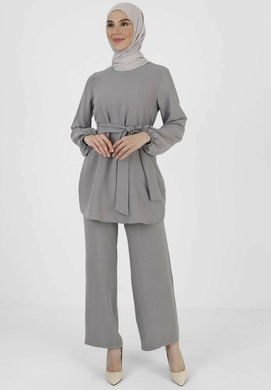  CREW NECK REFKA CASUAL SET - Stoffhose - Grey