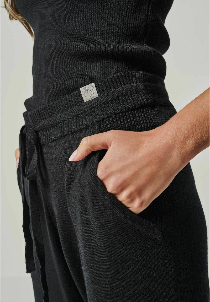  BELLA EDLE MIT - Nachtwäsche Hose - Black