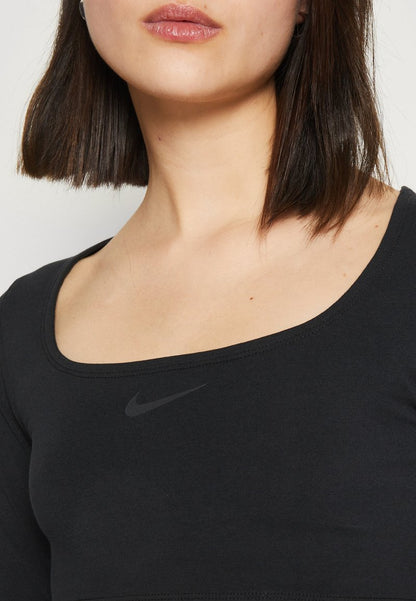 Nike Sportswear CROP - Langarmshirt - Black/(dark Smoke Grey)