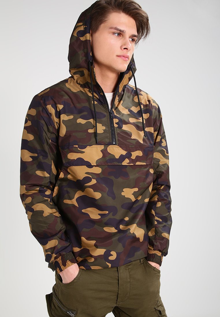 URBAN CLASSICS CAMO PULL OVER WINDBREAKER - Windbreaker - Wood