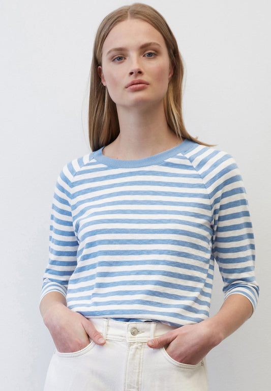 Marc O'Polo DENIM RAGLAN-STREIFEN- REGULAR AUS - Langarmshirt - Multi Soft Sky Blue