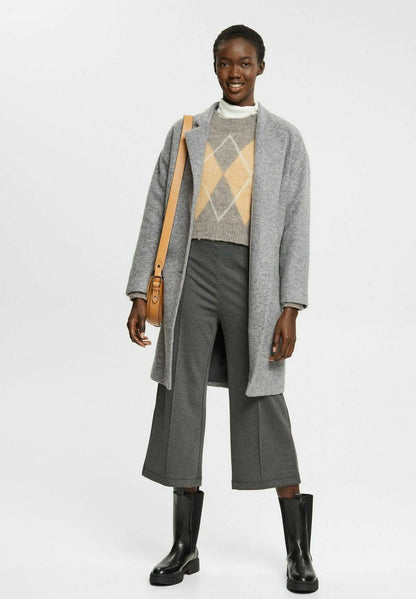 ESPRIT CROPPED MIT WEITEM BEIN - Stoffhose - Gunmetal