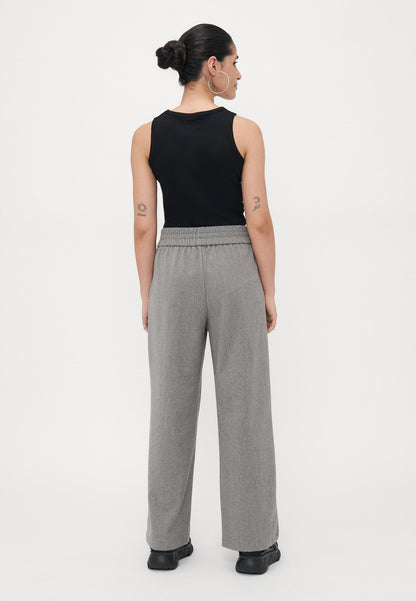 ONLY Petite ONLELISE WIDE PULL UP - Trousers - Rock Ridge/white Melange
