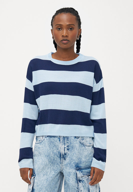 ONLY Petite ONLDERRY STRIPE O NECK - Jumper - Blue Stripes/naval Academy