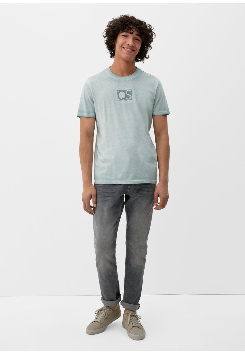 QS By S.Oliver MIT LABELSTICKEREI - T-Shirt Print - Helles Petrol