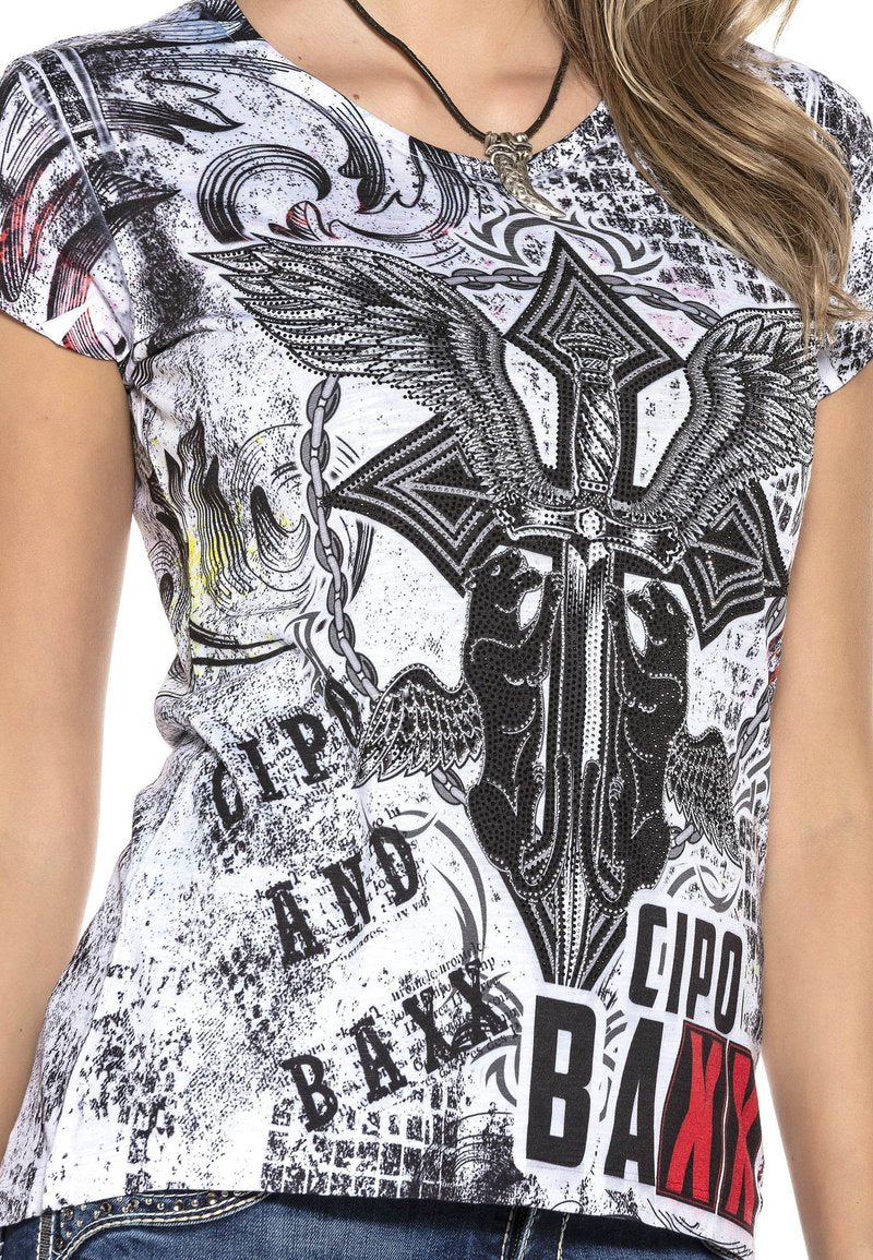 Cipo & Baxx MIT GRAFISCHEM PRINT - T-Shirt Print - White