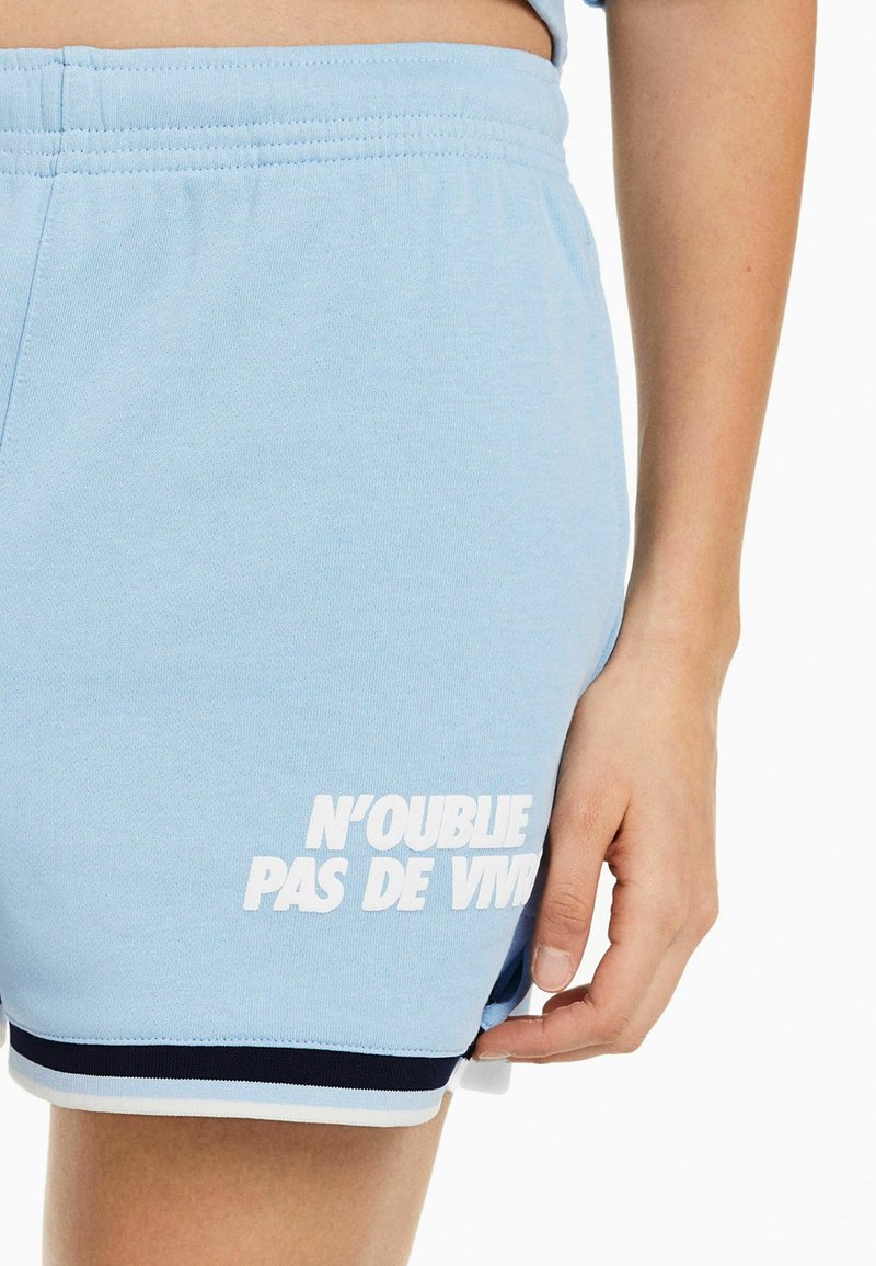 BERSHKA WITH TRIMS - Jogginghose - Light Blue