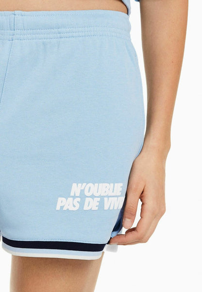 BERSHKA WITH TRIMS - Jogginghose - Light Blue