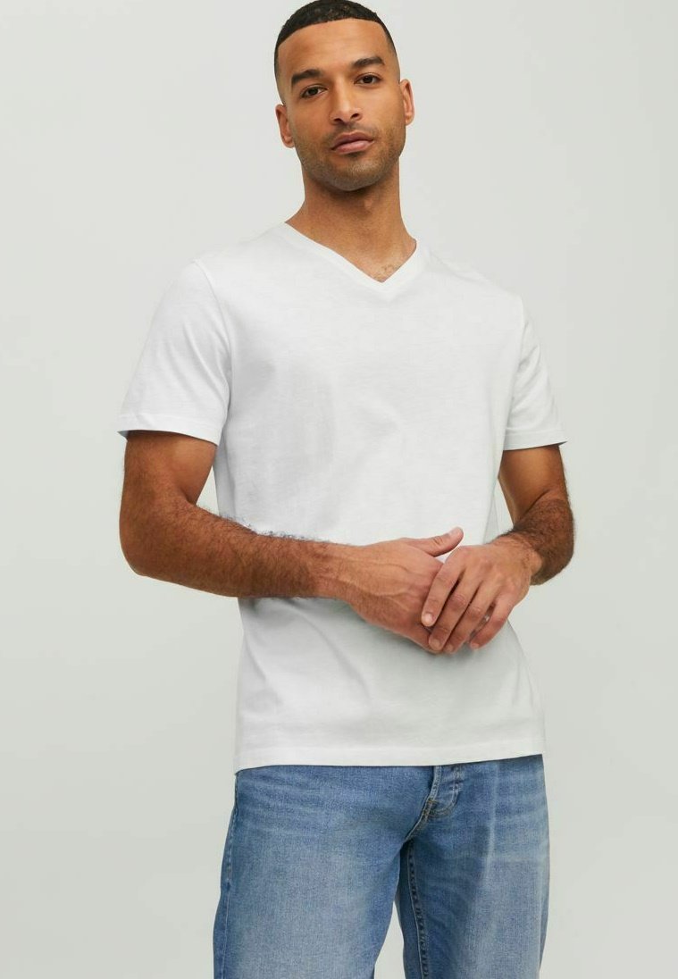 Jack & Jones V-AUSSCHNITT - T-Shirt Basic - White