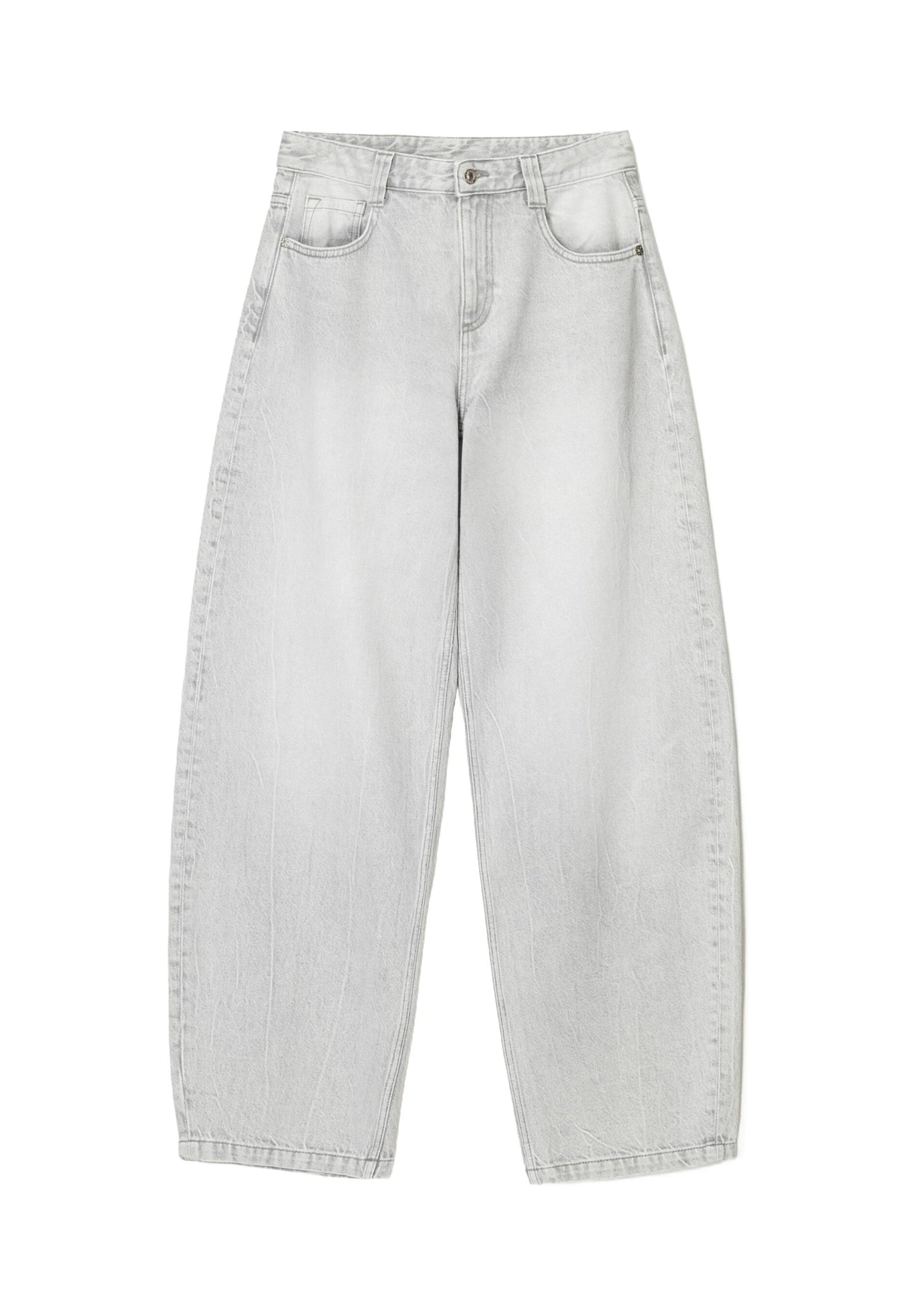 BERSHKA BALLOON - BAGGY - Relaxed Fit Jeans - Light Blue Denim
