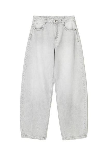 BERSHKA BALLOON - BAGGY - Relaxed Fit Jeans - Light Blue Denim
