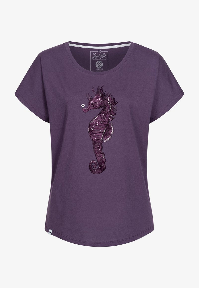  SEAHORSE OVERSIZED - T-Shirt Print - Gothic Grape