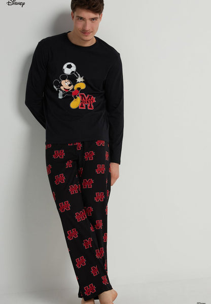  DISNEY | MICKEY MOUSE - Nachtwäsche Set - Schwarz Nero St Mickey Calcio