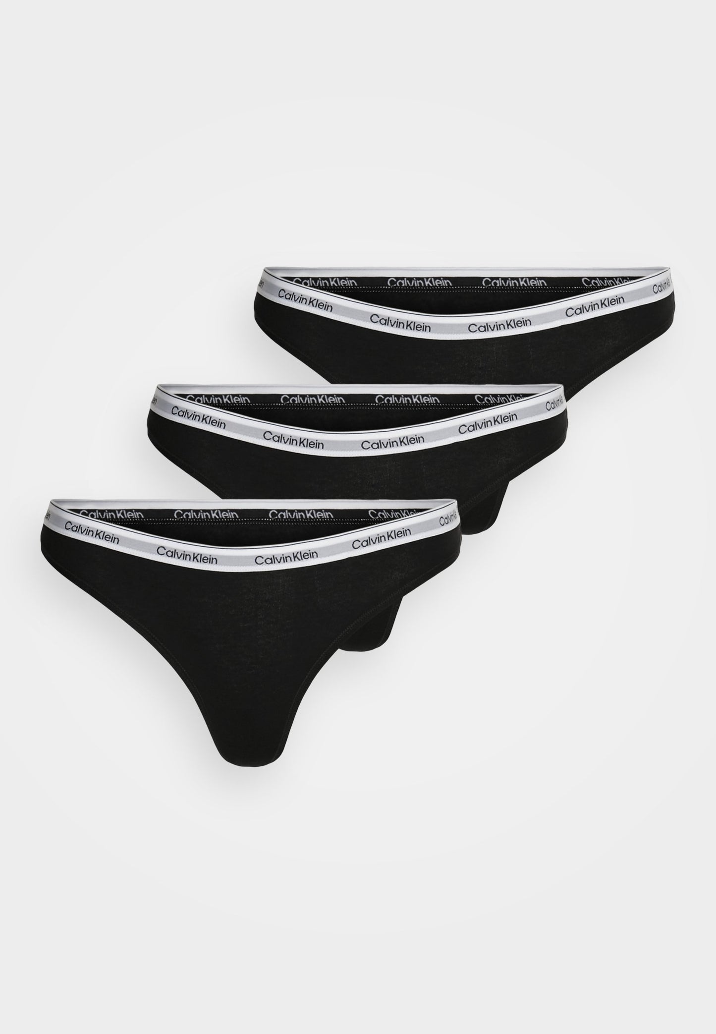 CALVIN KLEIN UNDERWEAR THONG LOGO ICON 3 PACK - Thong - Schwarz/grau