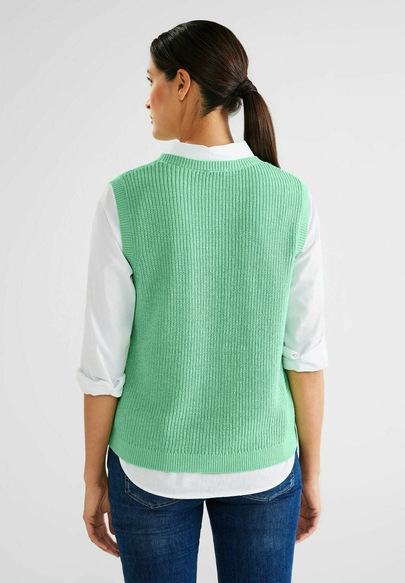 STREET ONE UNIFARBE - Strickpullover - Grün