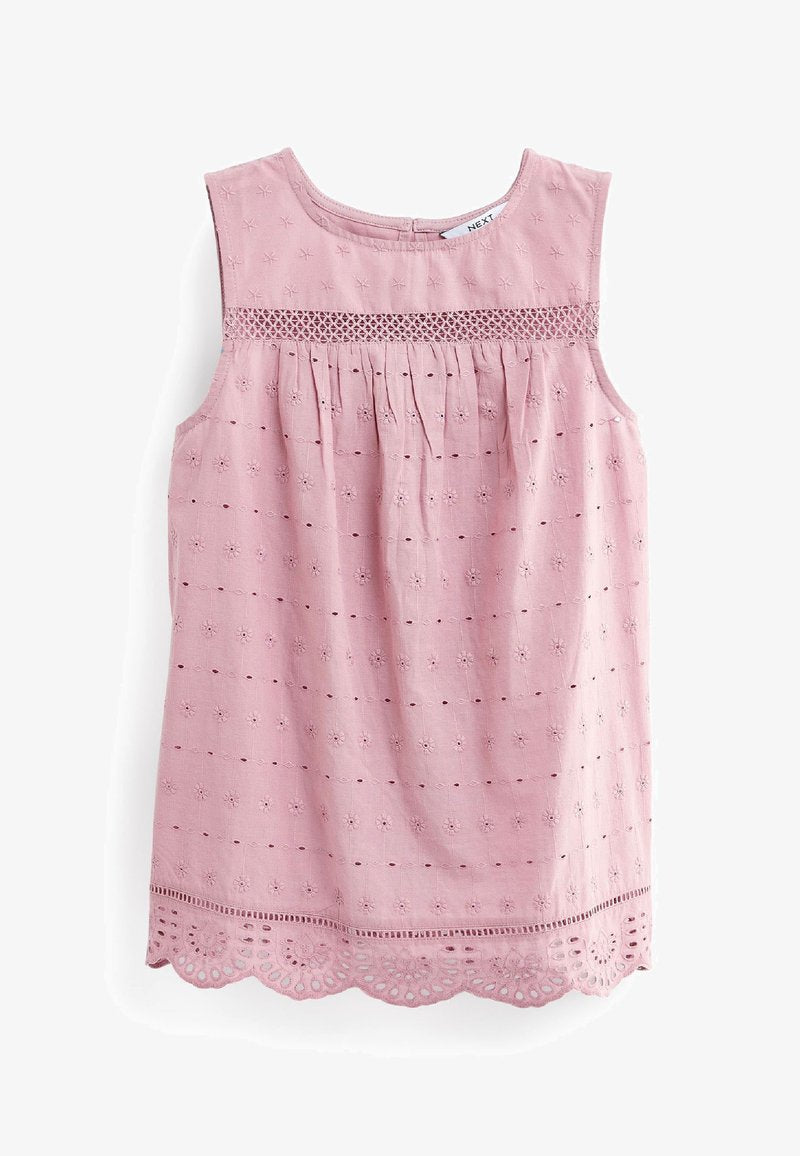 Next SLEEVELESS BRODERIE SHELL STANDARD - Bluse - Lilac Purple