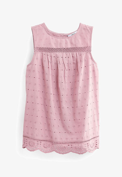 Next SLEEVELESS BRODERIE SHELL STANDARD - Bluse - Lilac Purple
