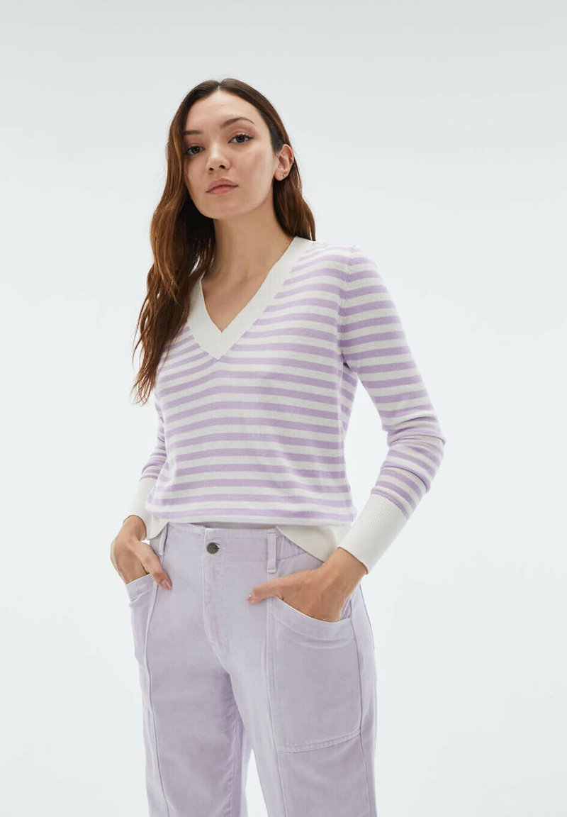  STRIPED WITH AND CUFFS - Strickpullover - Purple