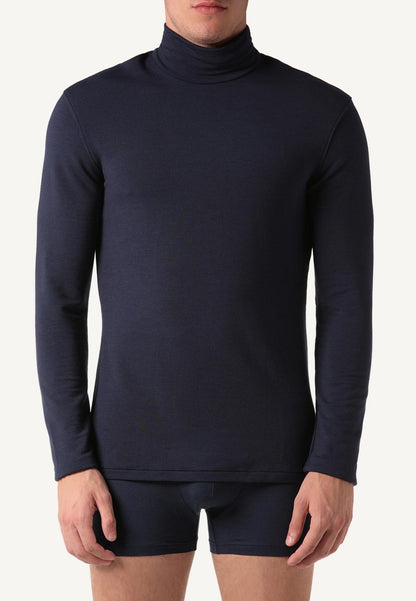 Intimissimi LANGARM-SHIRT AUS KASCHMIR-MODAL MIT ROLLKRAGEN - Nachtwäsche Shirt - Blue