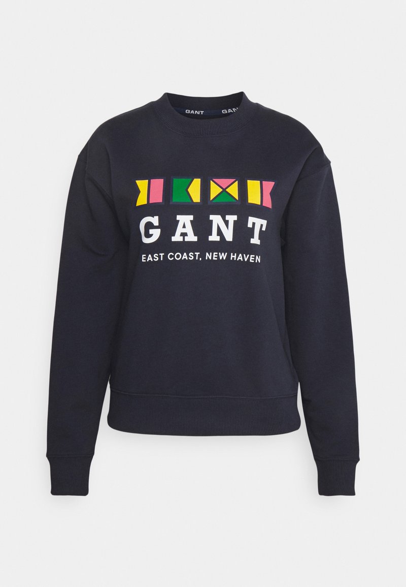 Gant FLAGS C NECK - Sweatshirt - Evening Blue