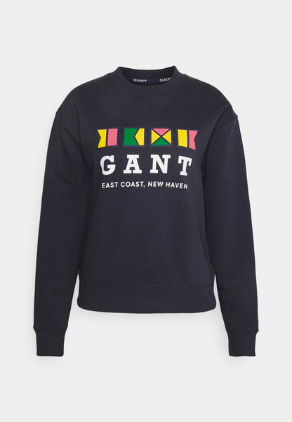 Gant FLAGS C NECK - Sweatshirt - Evening Blue