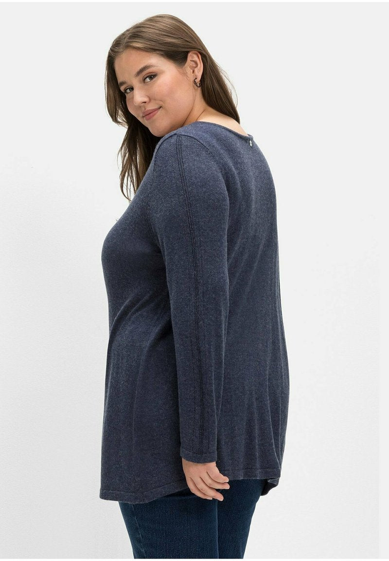 Sheego Strickpullover - Indigo Meliert