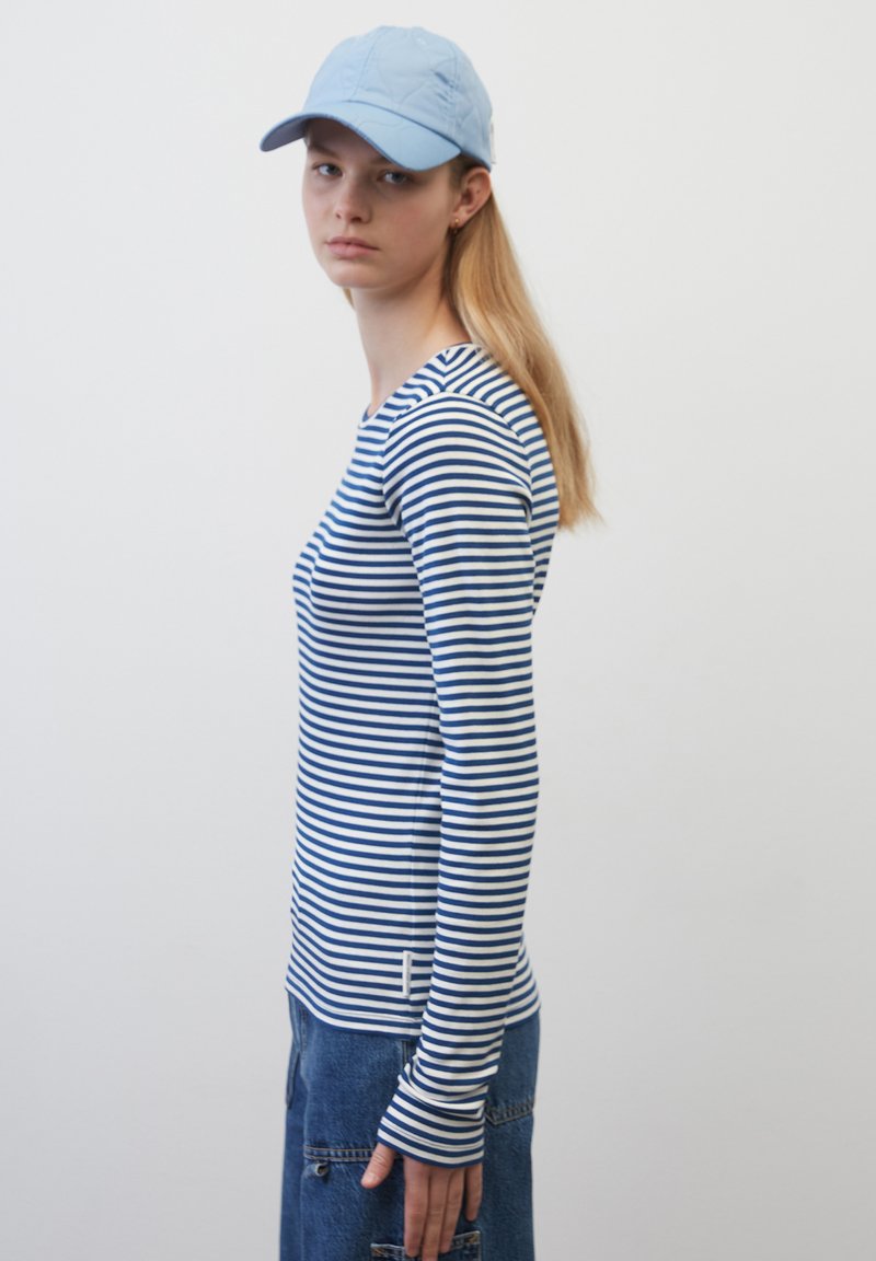 Marc O'Polo DENIM STREIFEN-SLIM AUS STRETCHIGEM - Langarmshirt - Blue