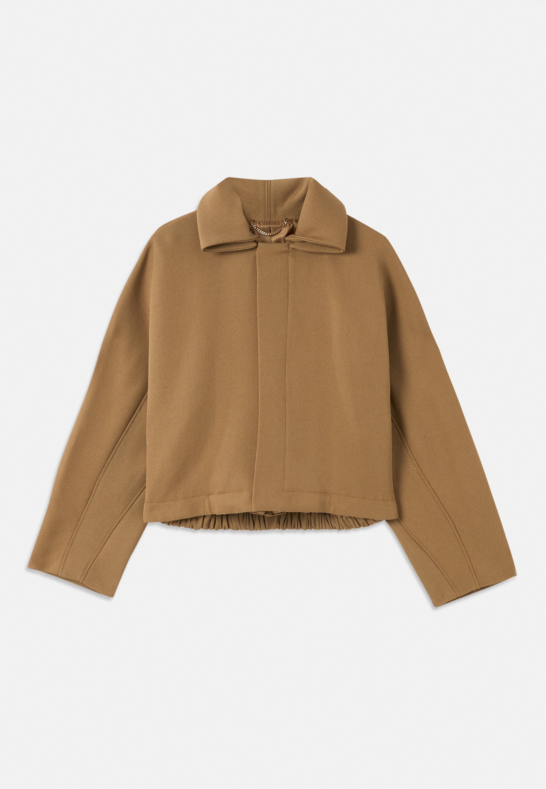 Victoria Beckham OVERSIZED ROLL NECK - Light Jacket - Dark Camel