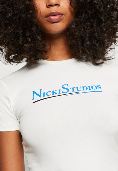  LOGO FITTED - T-Shirt Print - White