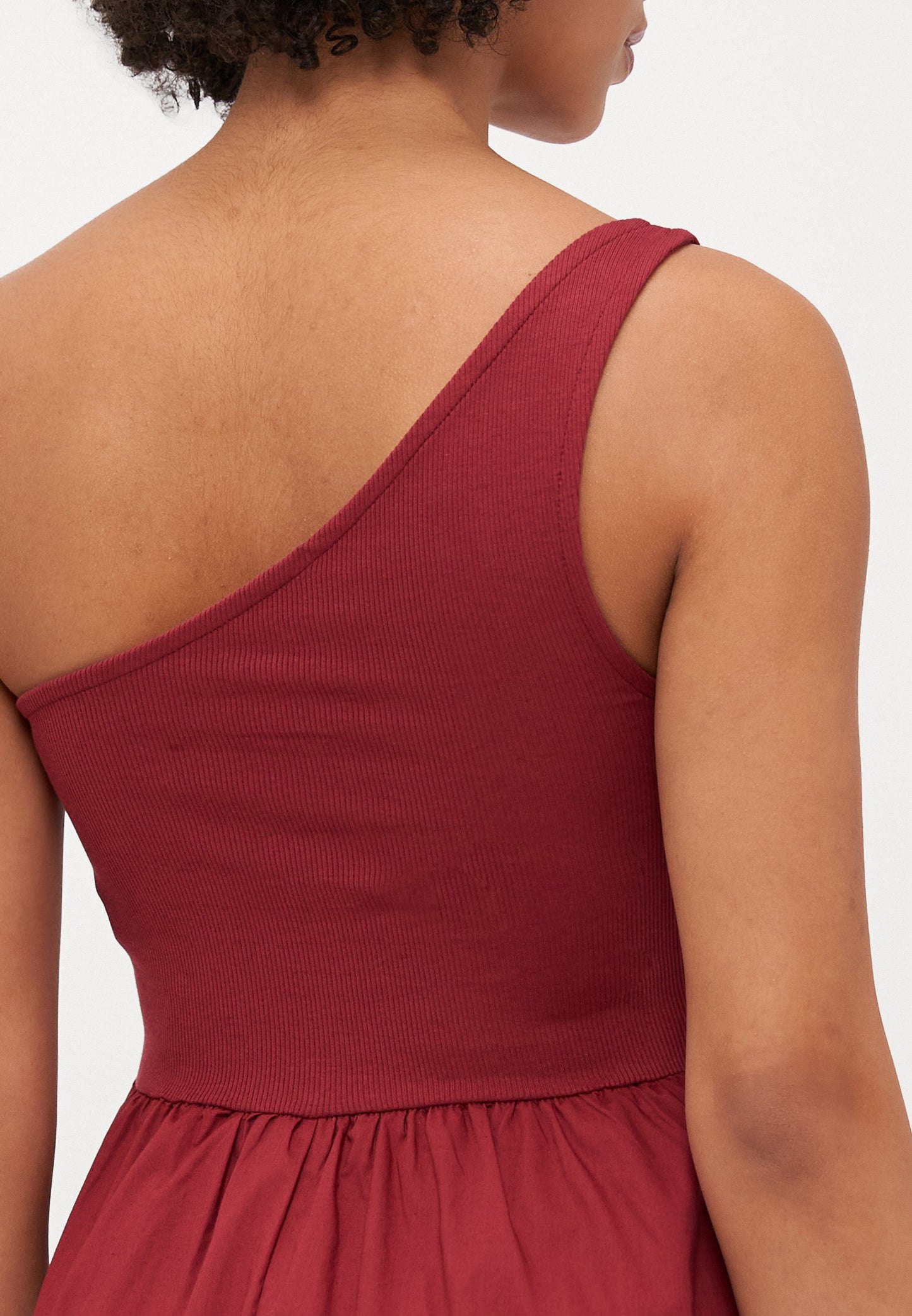ONLY Petite ONLIRIS LIFE ONE SHOULDER - Day Dress - Ruby Wine