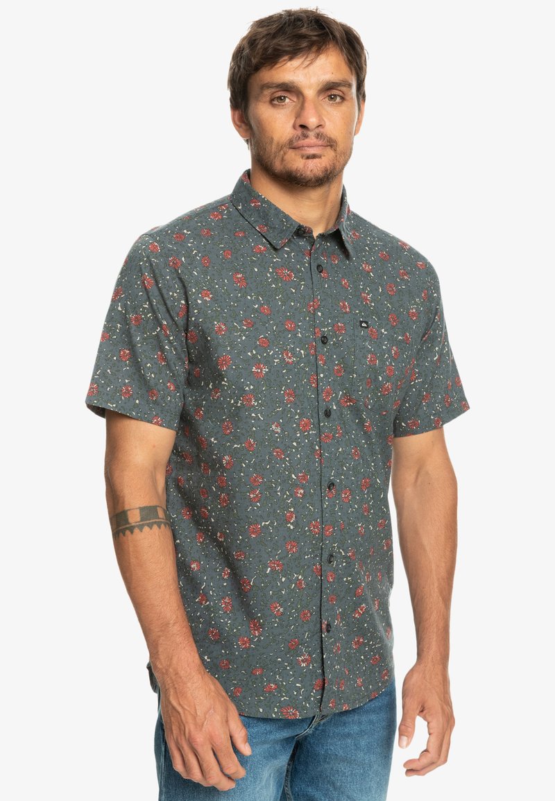 Quiksilver MELLOW FUZZ -KURZÄRMLIGES - Hemd - Dark Slate Mellow Fuzz