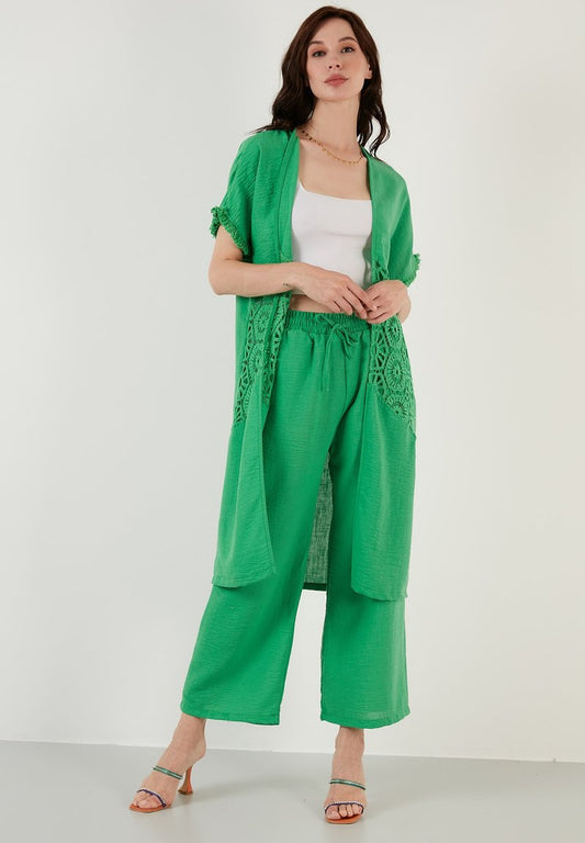 LELA TWO PIECE SET - REGULAR FIT - Strickjacke - Green