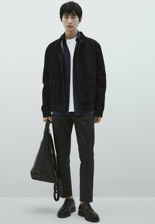 Massimo Dutti STUDIO-SELVEDGE - Jeansjacke - Blue