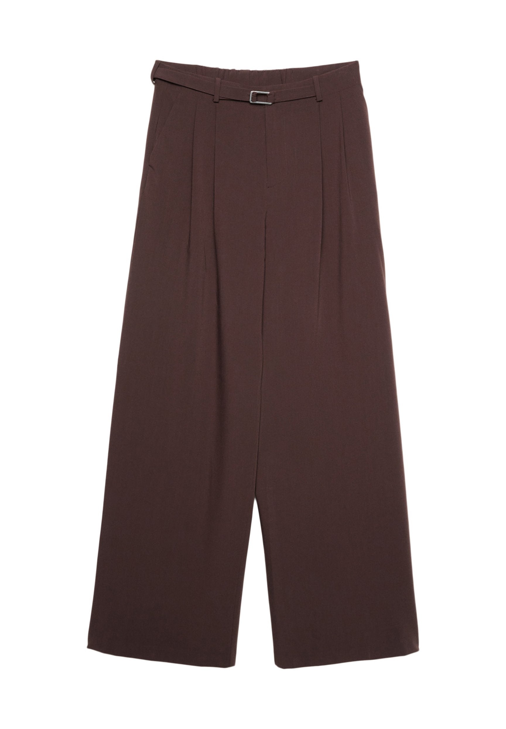 Stradivarius WIDE-LEG WITH BUCKLE DETAIL - Trousers - Black