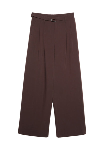 Stradivarius WIDE-LEG WITH BUCKLE DETAIL - Trousers - Black