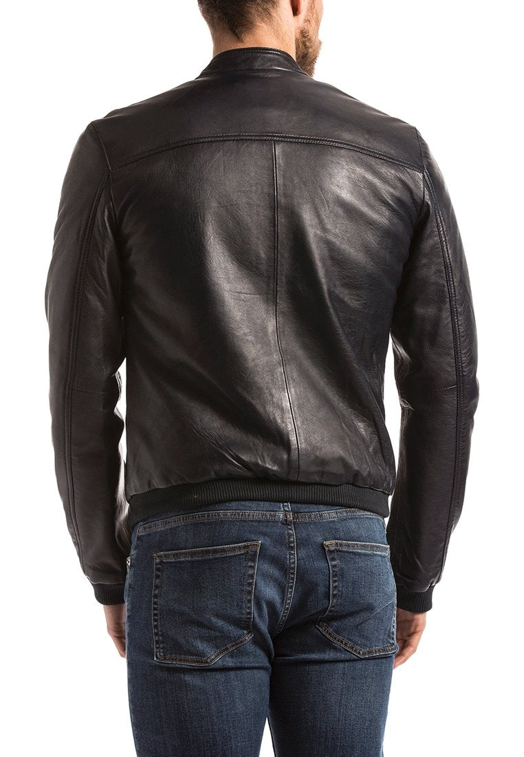  BLUE WELLFORD - Lederjacke - Navy