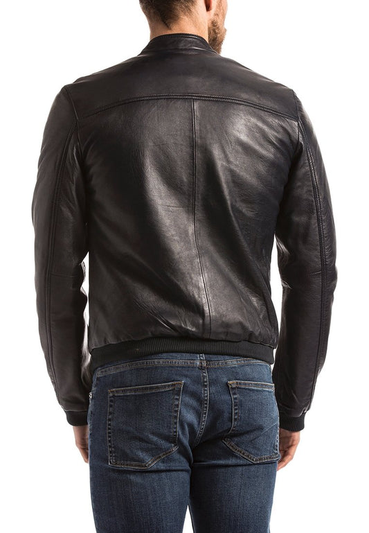  BLUE WELLFORD - Lederjacke - Navy
