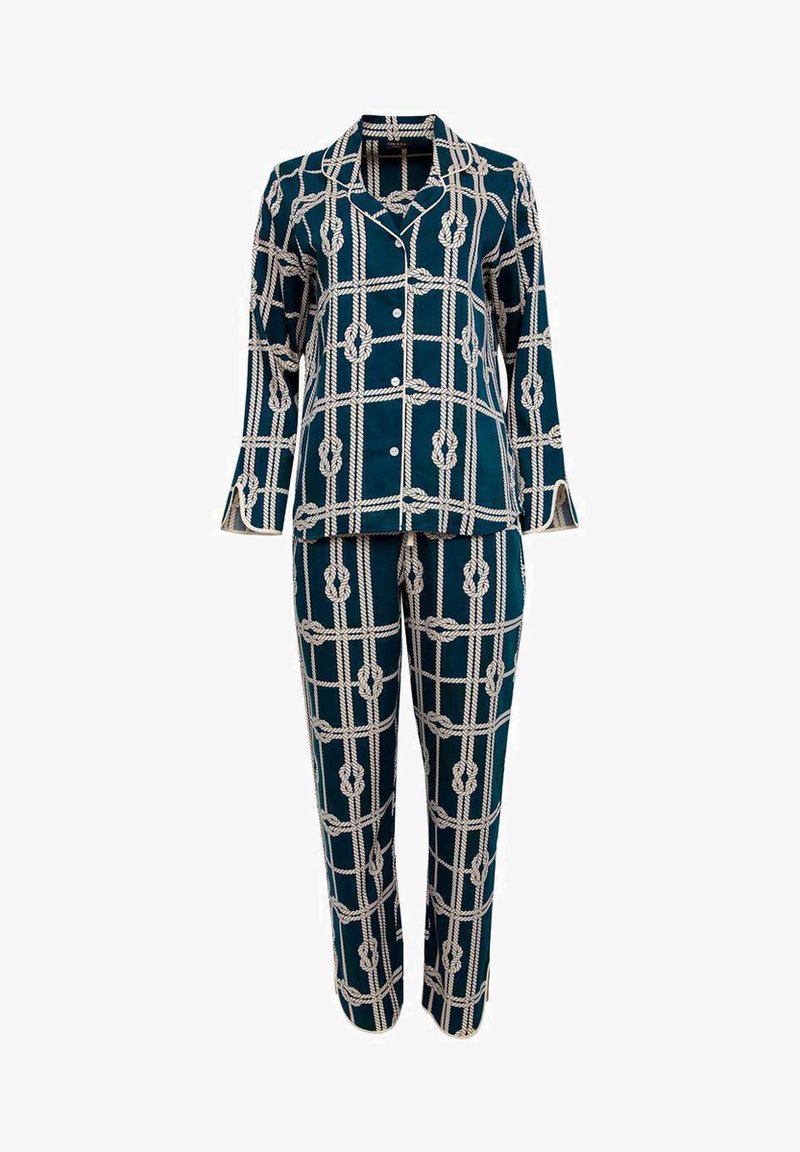  SET SPITALFIELDS ROPE PRINT L SLV - Nachtwäsche Set - Navy Rope