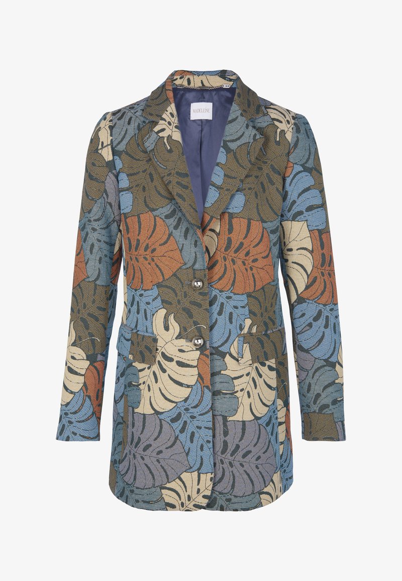  MIT BLÄTTERMUSTER - Kurzmantel - Nebelblau Multicolor