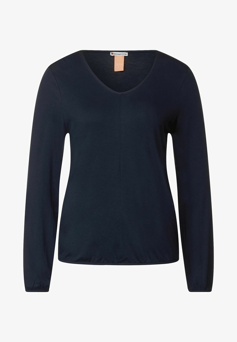 STREET ONE MIT GUMMIZUG IM SAUM - Langarmshirt - Blau