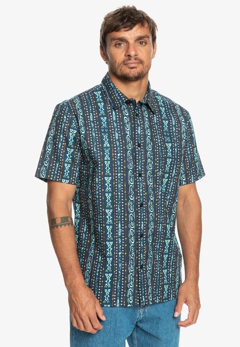 Quiksilver TRACKS - KURZÄRM - Hemd - Midnight Navy Tracks