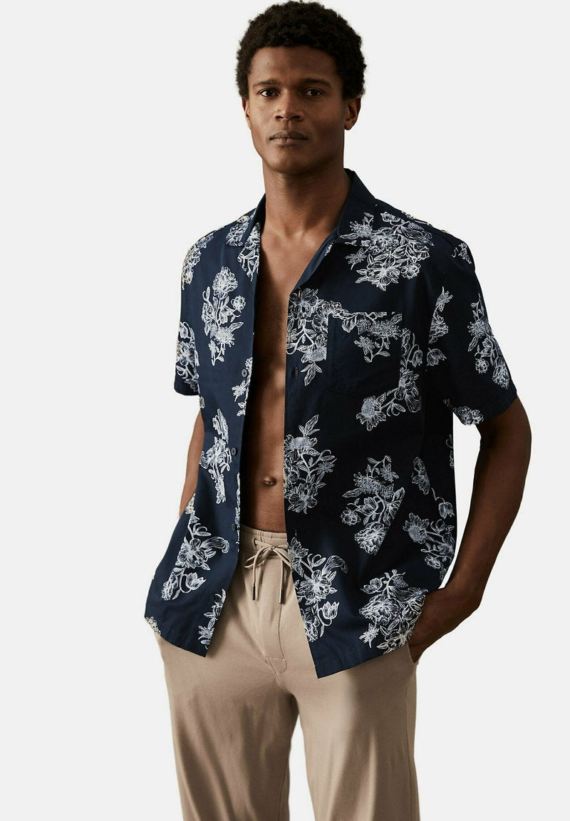 Marks & Spencer AUTOGRAPH FLORAL - Nachtwäsche Shirt - Navy Mix