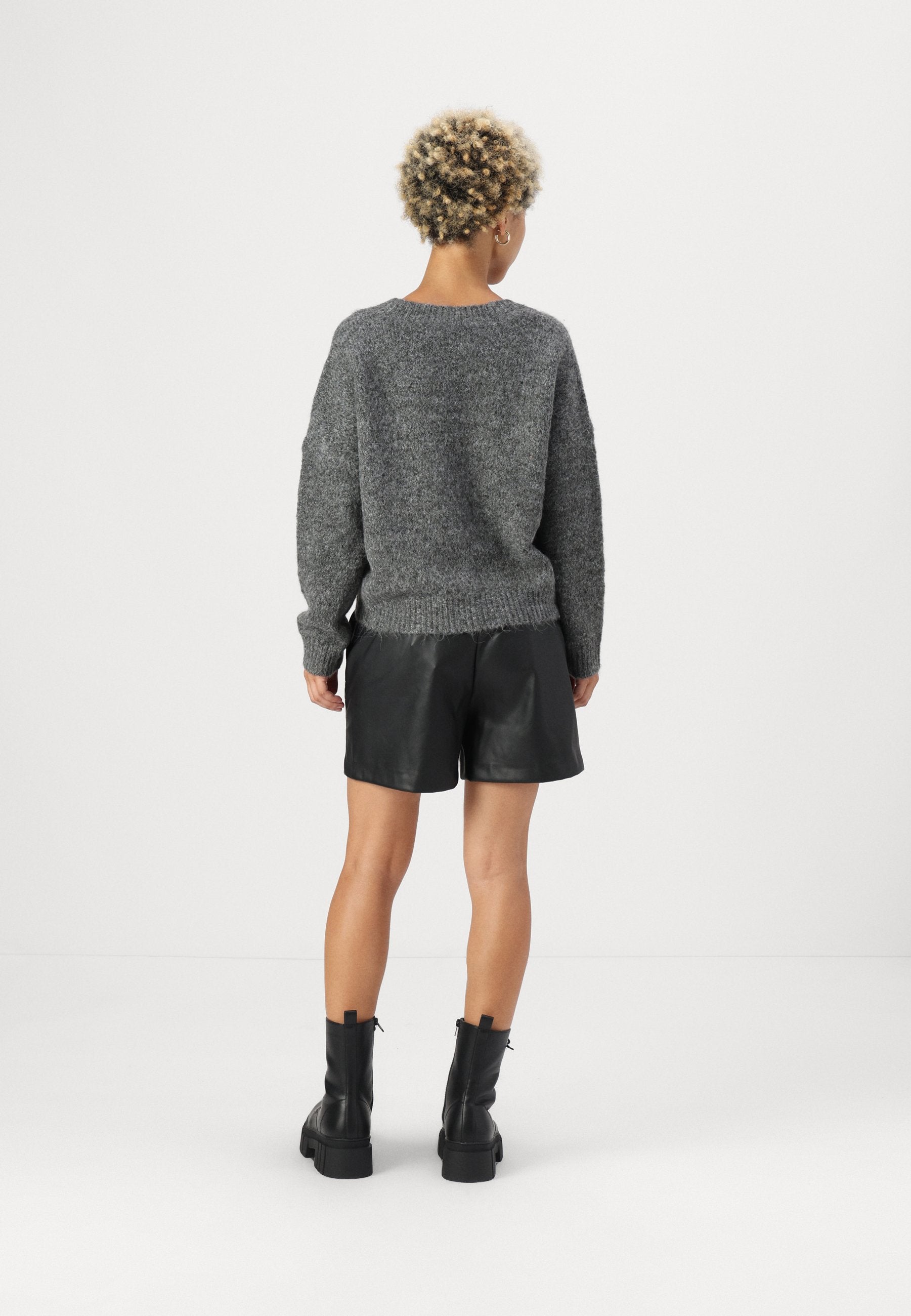 ONLY Petite ONLZOEY CARDIGAN - Cardigan - Dark Grey Melange
