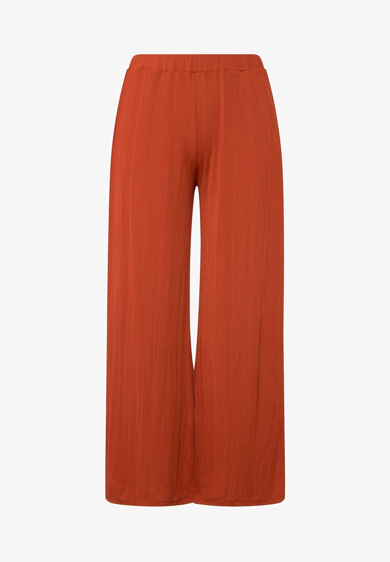 Ulla Popken MARY COUPE MARLENE JAMBE LARGE TAILLE ÉLASTIQUE - Stoffhose - Terre/cuite